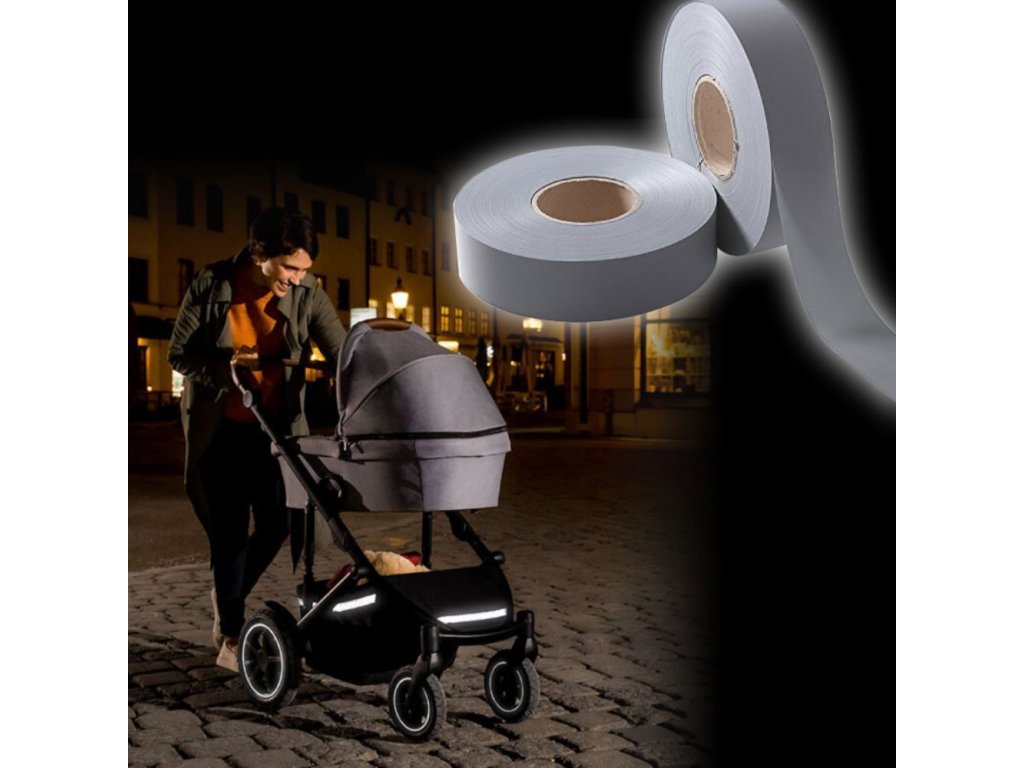 strieborná reflexná páska